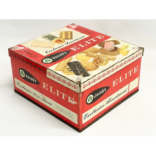 691 - 2 vintage biscuit tins. Including a Jacob’s Elite, manufactured in Ireland by W & R Jacob & Co, Dubl... 