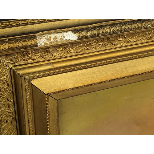 518 - A large late 19th century signed oil painting in original ornate gilt frame. 118x88cm with frame