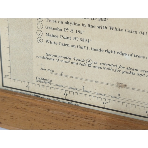 392 - A framed 1960s map of Strangford Lough from Surveys by H. M. Surveying Ships 