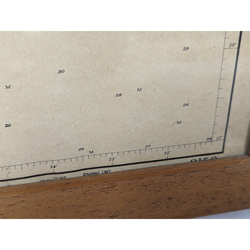 392 - A framed 1960s map of Strangford Lough from Surveys by H. M. Surveying Ships 