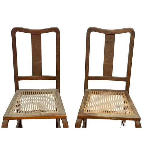 521W - 3 Edwardian mahogany and bergere side chairs.