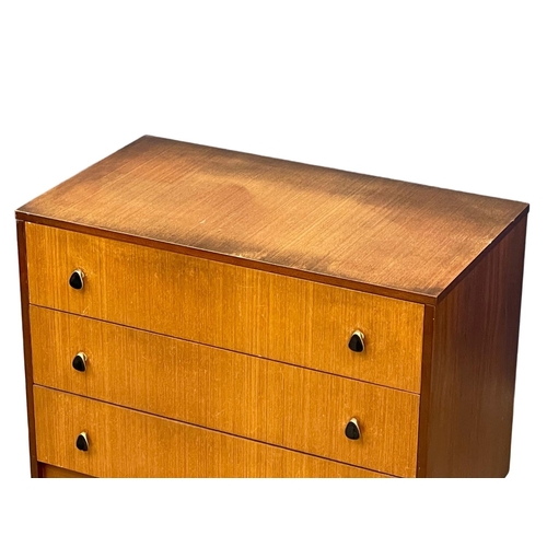 125 - A Mid Century teak chest of drawers. 76x43.5x73cm