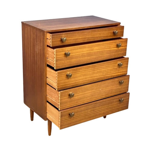 240 - A Mid Century teak chest of drawers. 81.5x43.5x101.5cm