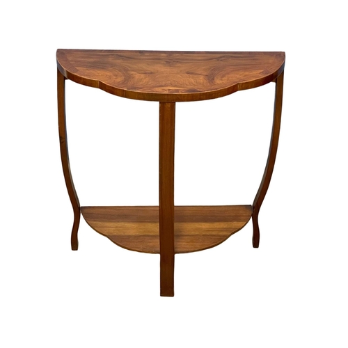 247 - A vintage Art Deco walnut hall table. 75x38x74.5cm.