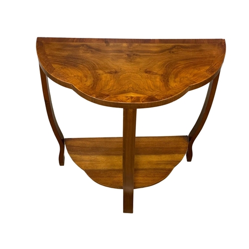 247 - A vintage Art Deco walnut hall table. 75x38x74.5cm.