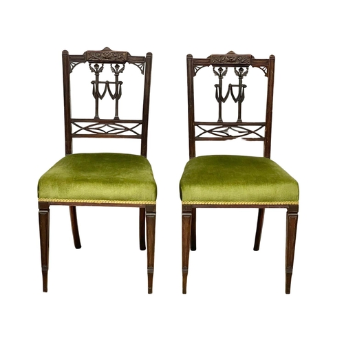 36 - A pair of Edwardian side chairs.