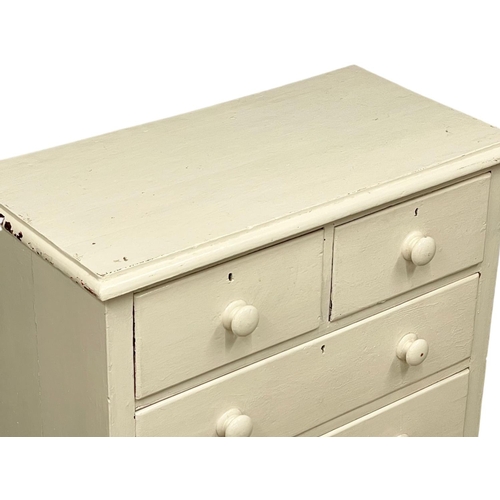 364 - A Victorian painted pine chest of drawers. 93x47x82cm