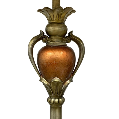 385 - An ornate brass standard lamp 156cm