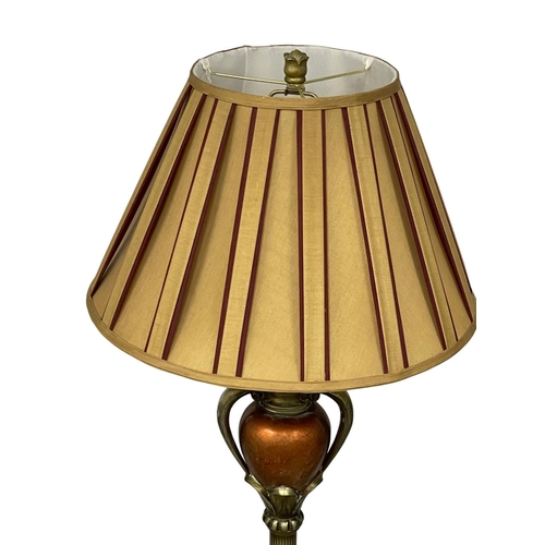 385 - An ornate brass standard lamp 156cm