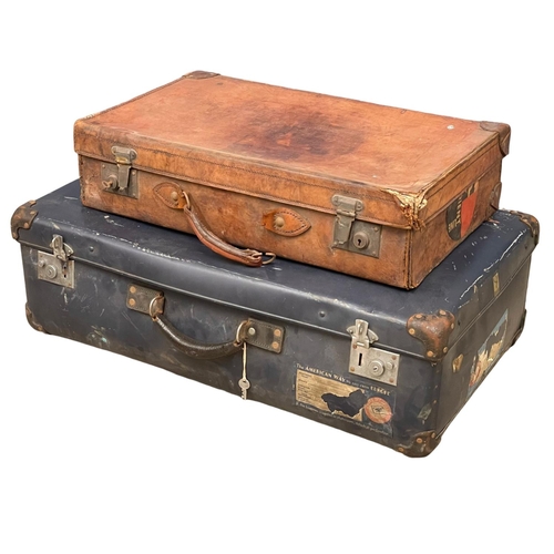 489 - 2 vintage cases. Largest 77x45x24cm.