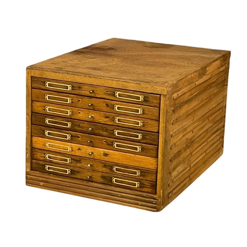 7 - An early 20th century large table top filing chest. 46x61x38cm