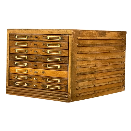 7 - An early 20th century large table top filing chest. 46x61x38cm