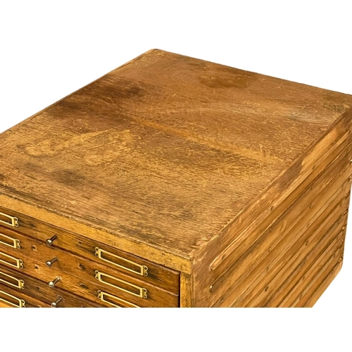 7 - An early 20th century large table top filing chest. 46x61x38cm