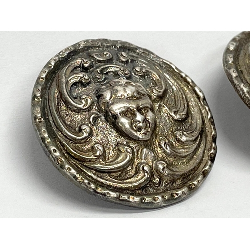 796 - 3 19th century ornate silver buttons