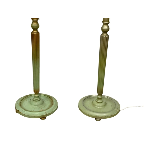 1618 - A pair of tall vintage gilt wood floor lamps.  173.5cm