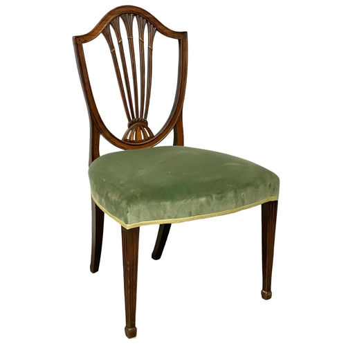 1622 - A set of 4 late 19th century George III style mahogany Hepplewhite style dining chairs. Circa 1880