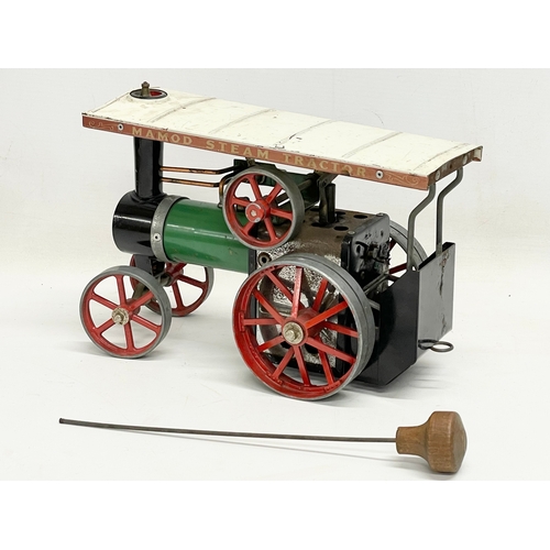 136 - A Mamod Steam Tractor and trailer 58cm