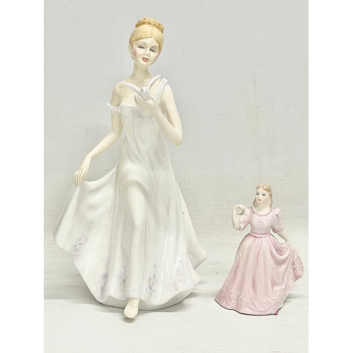 848 - 2 porcelain figurines. A Francesca ‘Velia’ figurine and a small Coalport ‘Holly’ figurine.