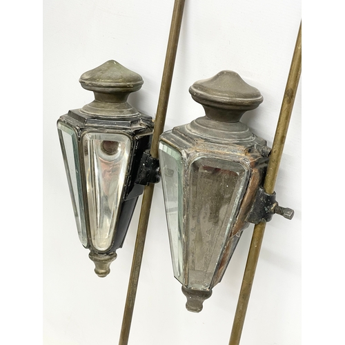 14 - A pair large late 19th/early 20th century carriage lamps. 76.5cm