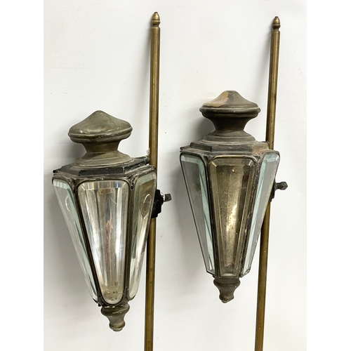 14 - A pair large late 19th/early 20th century carriage lamps. 76.5cm