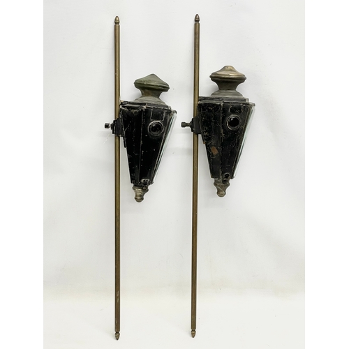 14 - A pair large late 19th/early 20th century carriage lamps. 76.5cm