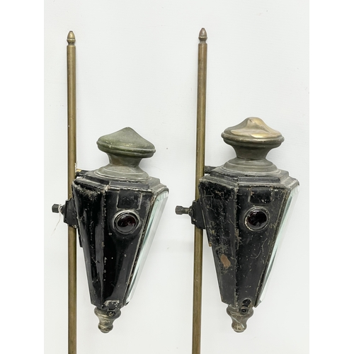 14 - A pair large late 19th/early 20th century carriage lamps. 76.5cm