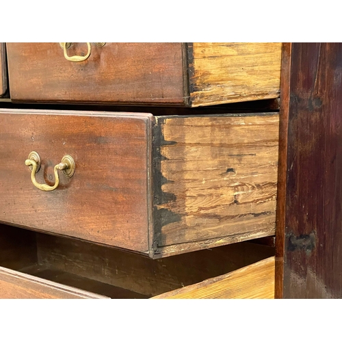 1619 - A fine proportioned George III mahogany chest of drawers with brass drop handles on bracket feet. Ci... 