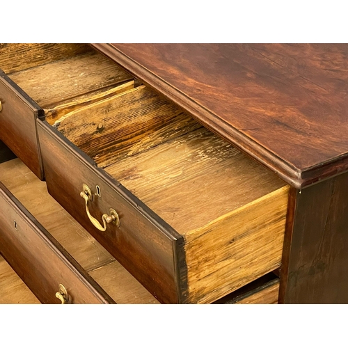 1619 - A fine proportioned George III mahogany chest of drawers with brass drop handles on bracket feet. Ci... 