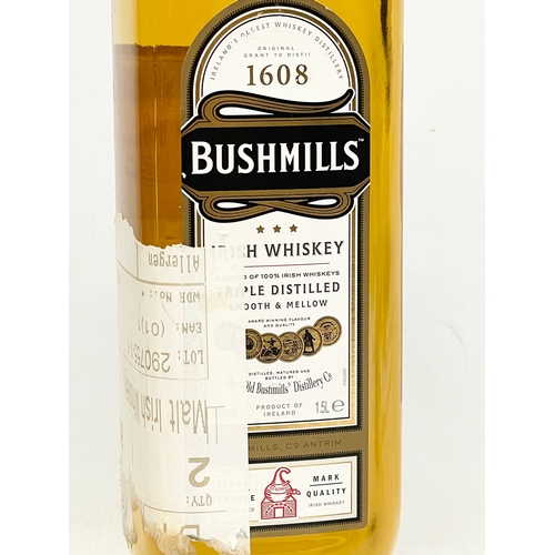 158 - A bottle of Bushmills Triple Distilled Smooth & Mellow Irish Whiskey. 1.5L.