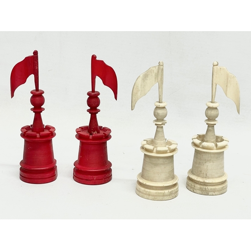 18 - A 19th century carved bone chess set.