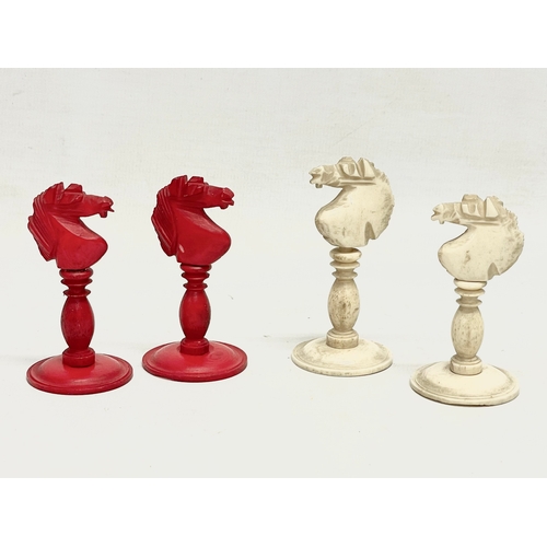 18 - A 19th century carved bone chess set.