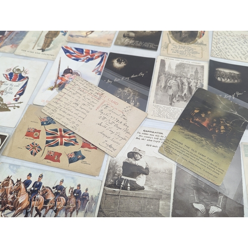 67 - A quantity of World War I & II postcards