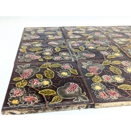 171 - 12 late Victorian tiles. 15.5x15.5cm