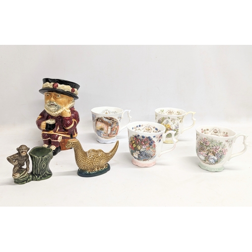 833 - A sundry lot of pottery including a set of 4 Royal Doulton teacups from The Brambly Hedge Gift Colle... 