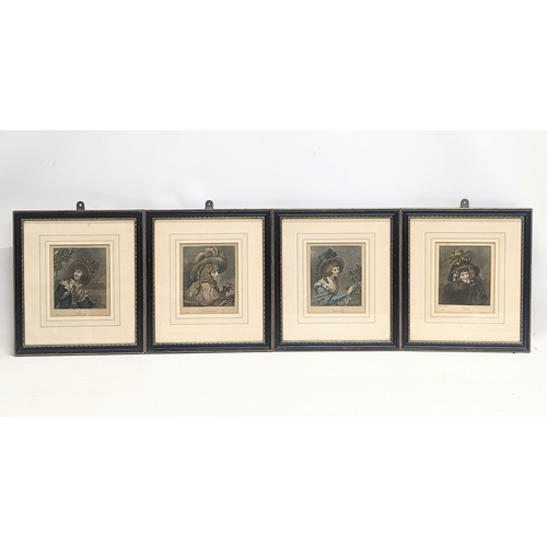 72 - A set of 4 late 19th century coloured seasonal engravings. 26.5x30cm