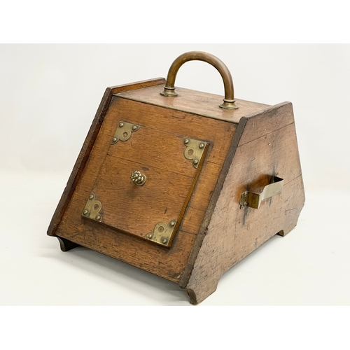 73 - A late Victorian coal scuttle with liner. 34x55x42cm.