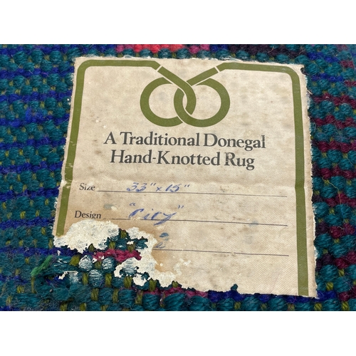 75 - A vintage Traditional Donegal Hand-Knotted Rug. Donegal Carpets. 84x82cm.