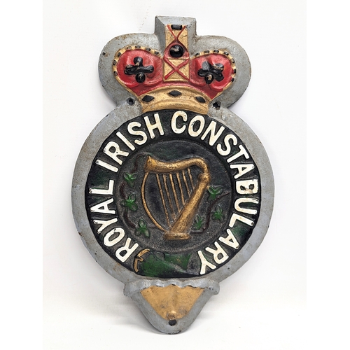 181 - A cast iron plaque for The Royal Irish Constabulary. 26x40cm. Reproduction