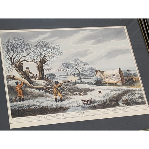 57 - A set of 18 large vintage hunting prints. 58x47.5cm