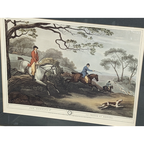 57 - A set of 18 large vintage hunting prints. 58x47.5cm