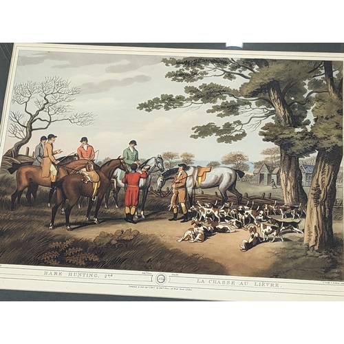 57 - A set of 18 large vintage hunting prints. 58x47.5cm