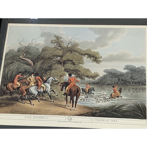 57 - A set of 18 large vintage hunting prints. 58x47.5cm