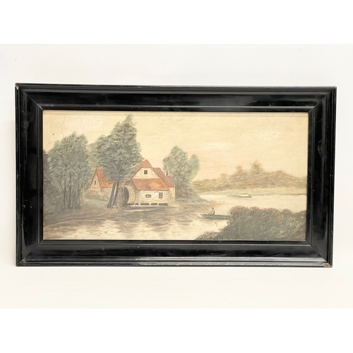 58 - An early 20th century signed oil painting. From Davis & Gray Belfast framers. Painting measures 50x2... 