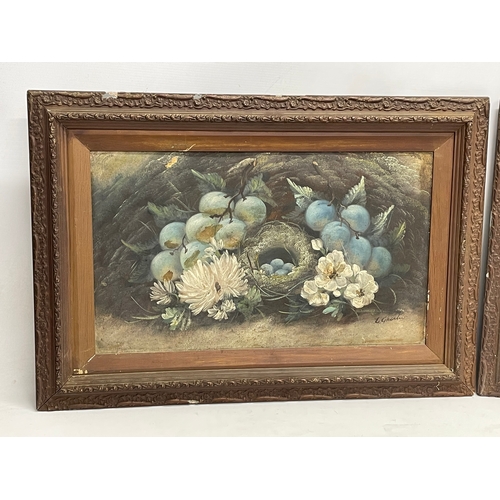 85 - 2 Still Life oil paintings by Evelyn Cheston (1875-1929) paintings measure 49x29cm. Frame 65x44.5cm.