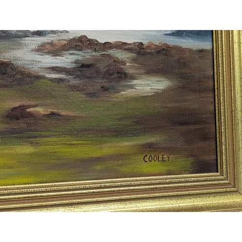 90 - A oil painting signed Cooley. 72x47cm with frame, 60x34.5cm without frame.