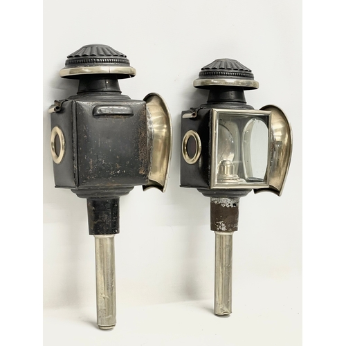 109 - A pair of late 19th century carriage lamps. 47cm