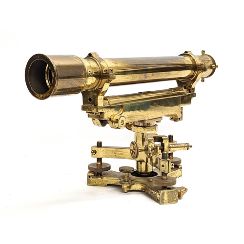 26 - A late 19th century brass Theodolite by Troughton & Simms Ltd, London. 41.5x22cm