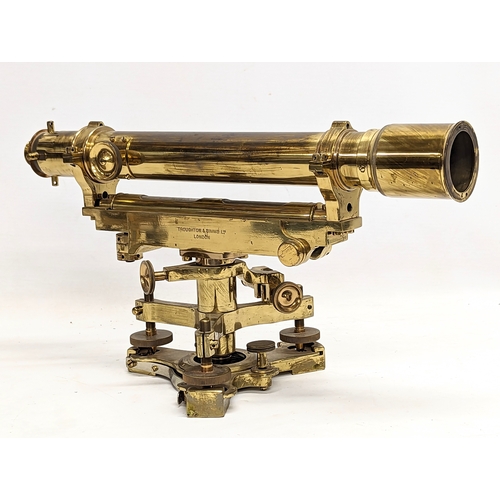 26 - A late 19th century brass Theodolite by Troughton & Simms Ltd, London. 41.5x22cm