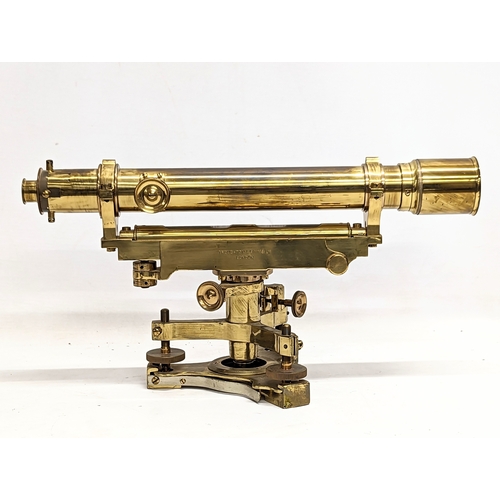 26 - A late 19th century brass Theodolite by Troughton & Simms Ltd, London. 41.5x22cm