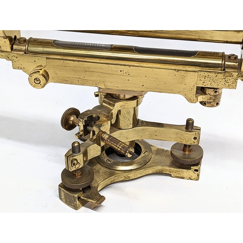 26 - A late 19th century brass Theodolite by Troughton & Simms Ltd, London. 41.5x22cm